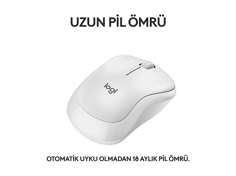 LOGITECH M240 Sessiz Kablosuz Mouse Beyaz_1