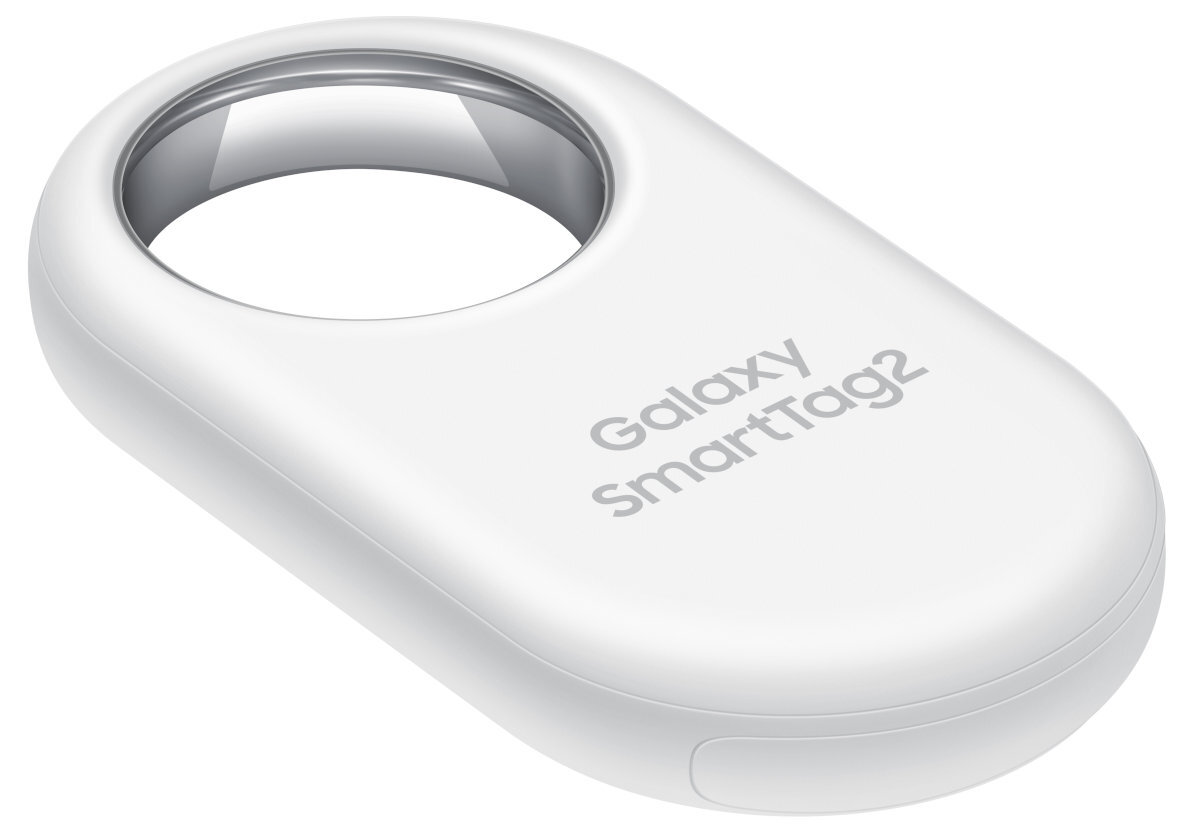 Biały Galaxy SmartTag2 z otworem na brelok.