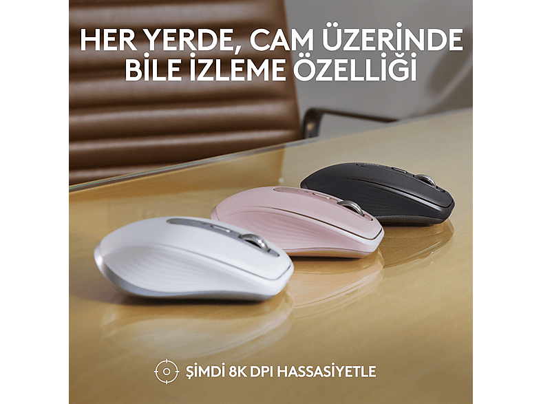 LOGITECH MX Anywhere 3S Sessiz Kompakt Kablosuz Performans Mouse Grafit_3