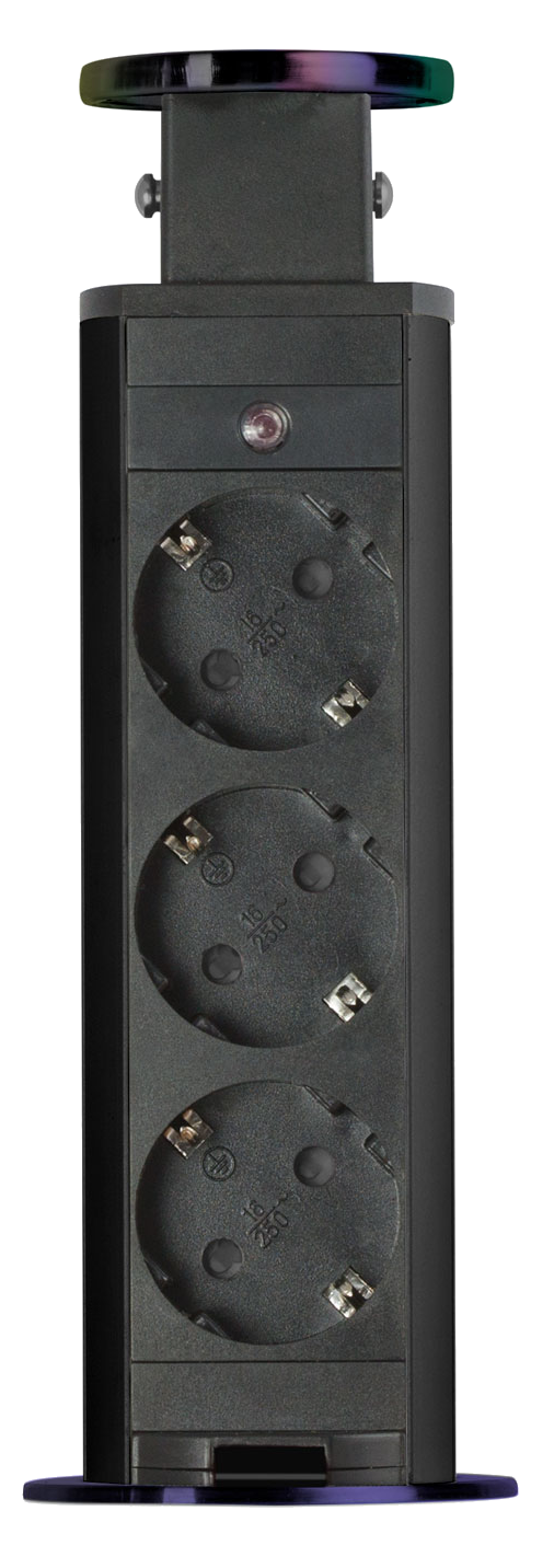 DELIGHT rejtett elosztó 3-as, szálcsiszolt titán fekete (20430BB)