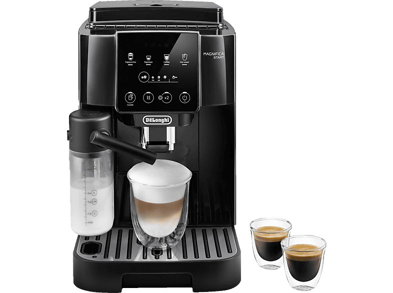 DELONGHI Magnifica Start Milk ECAM220.60.B - 4 Kaffeerezepte, cremiger Milchschaum, Direktwahltasten, einfache Bedienung, Kaffeevollautomat Schwarz