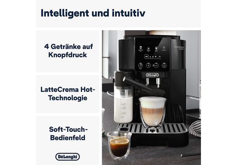 Kaffeevollautomat DELONGHI Magnifica Start Milk einstellbaren Mahlgraden Schwarz mit Kaffeevollautomat | ECAM220.60.B Kegelmahlwerk 13 MediaMarkt
