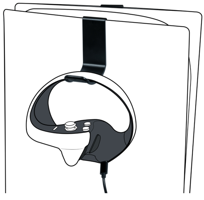 Le casque VR est fixé à la console PS5.