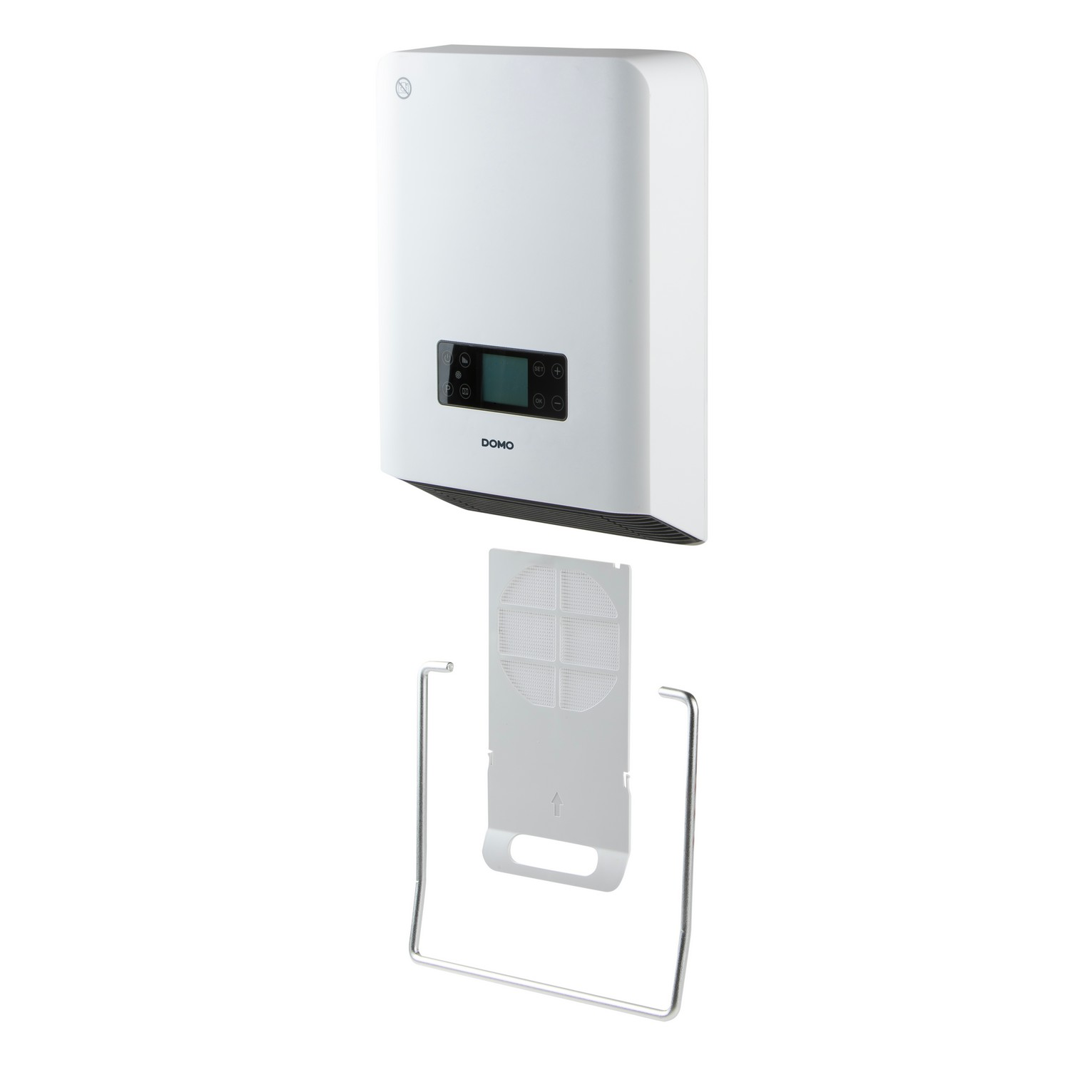 White inverter with a detached filter on a white background.
