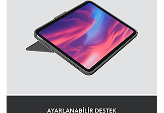 LOGITECH Combo Touch Dokunmatik Panelli iPad 10. Nesil ile Uyumlu 10.9" Klavyeli Tablet Kılıfı Türkçe Gri_1