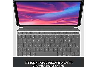 LOGITECH Combo Touch Dokunmatik Panelli iPad 10. Nesil ile Uyumlu 10.9" Klavyeli Tablet Kılıfı Türkçe Gri_2