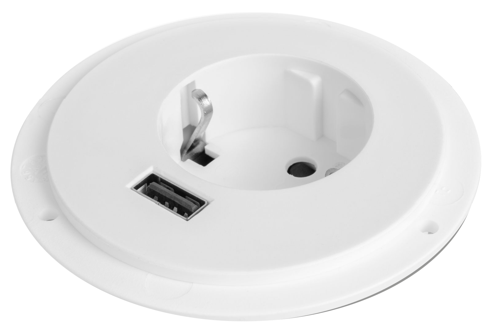 DELIGHT rejtett beépíthető konnektor, USB, Fehér (20461WH)