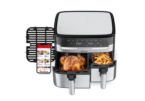 Freidora de aire - Moulinex Dual Fry & Grill EZ905D, Cocinado Dual, 2  Cubetas, 2700W, 8.3 L » Chollometro