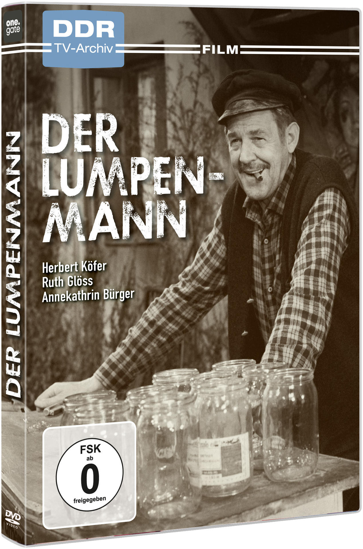 Eine DVD-Hülle mit einem Mann im karierten Hemd, der Gläser hält.