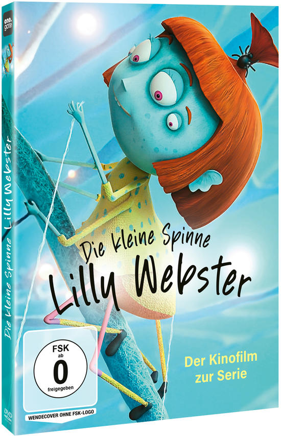DVD-Cover von 'Die kleine Spinne Lilly Webster'. Eine Zeichentrickspinne mit roten Haaren wird gezeigt.