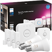 MediaMarkt PHILIPS HUE Secure Starterkit - E27-ledlampen, Sensoren en Bridge aanbieding