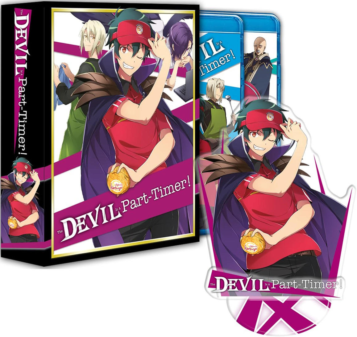 Box-Set und Ausschnitt von Anime-Charakteren. Auf der Box steht "The Devil is a Part-Timer!".