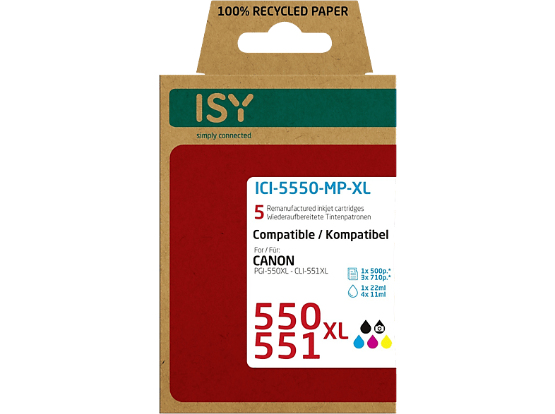 ISY 550xl / 551 Xl Zwart - Kleuren