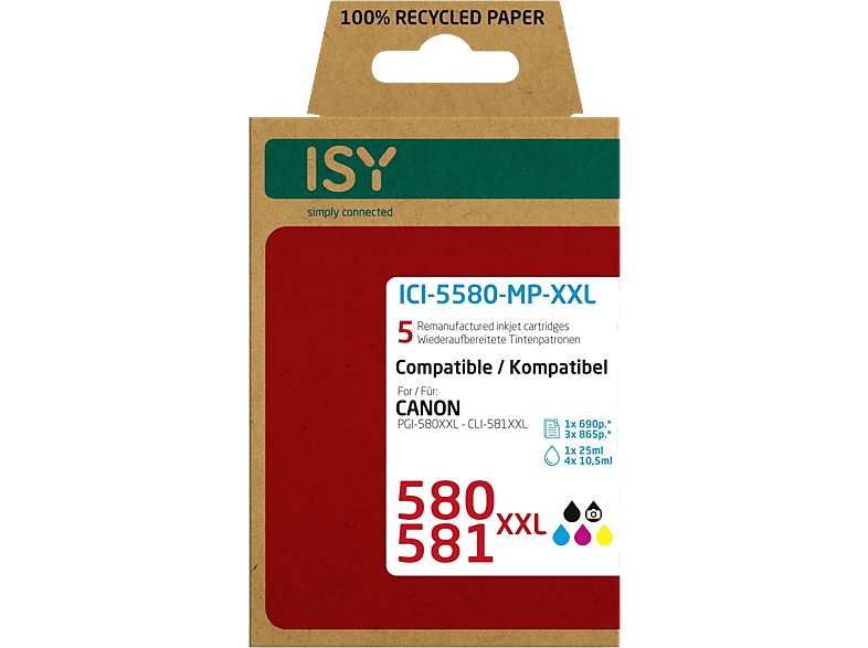 ISY 580xl / 581xl Zwart - Kleuren