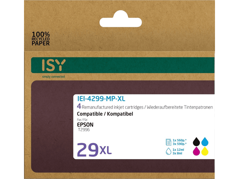 ISY Multipack 4x Epson 29XL (Black, Cyan, Magenta, Yellow)