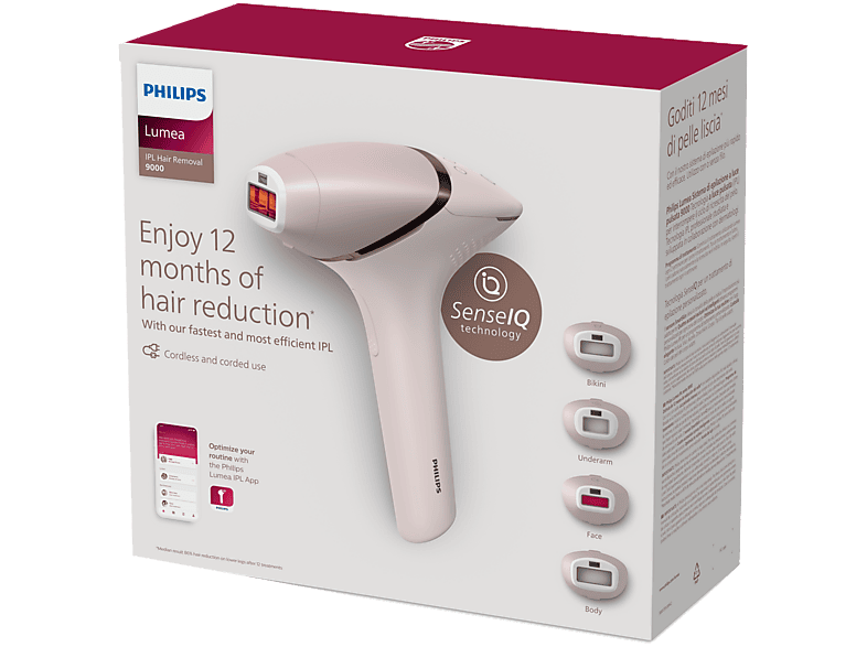 Philips Lumea Series 9000 IPL BRI957/00 IPL-Haarentfernungsgerät (Weiß, mit 4 Aufätze, Akkubetrieb) — Foto 4 von 5