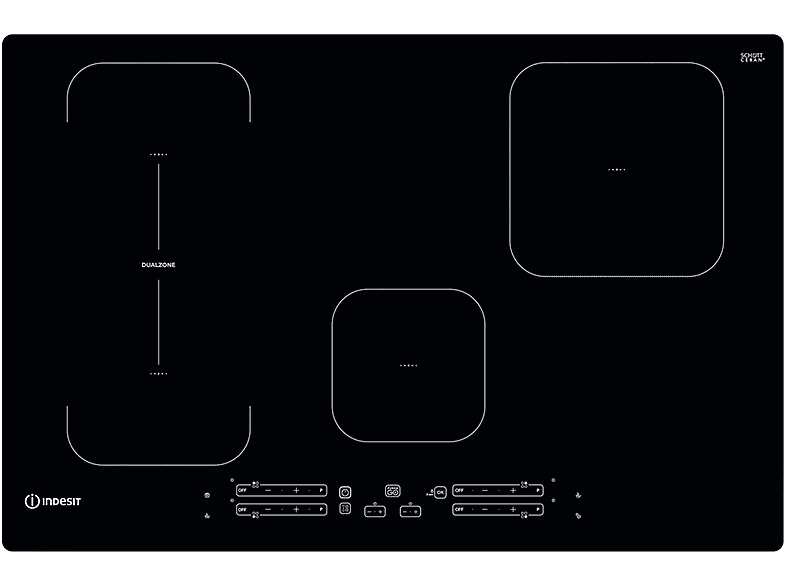 Piano Cottura A Induzione Indesit IB 21B77 NE, 4 zone cottura, 77 cm x 51