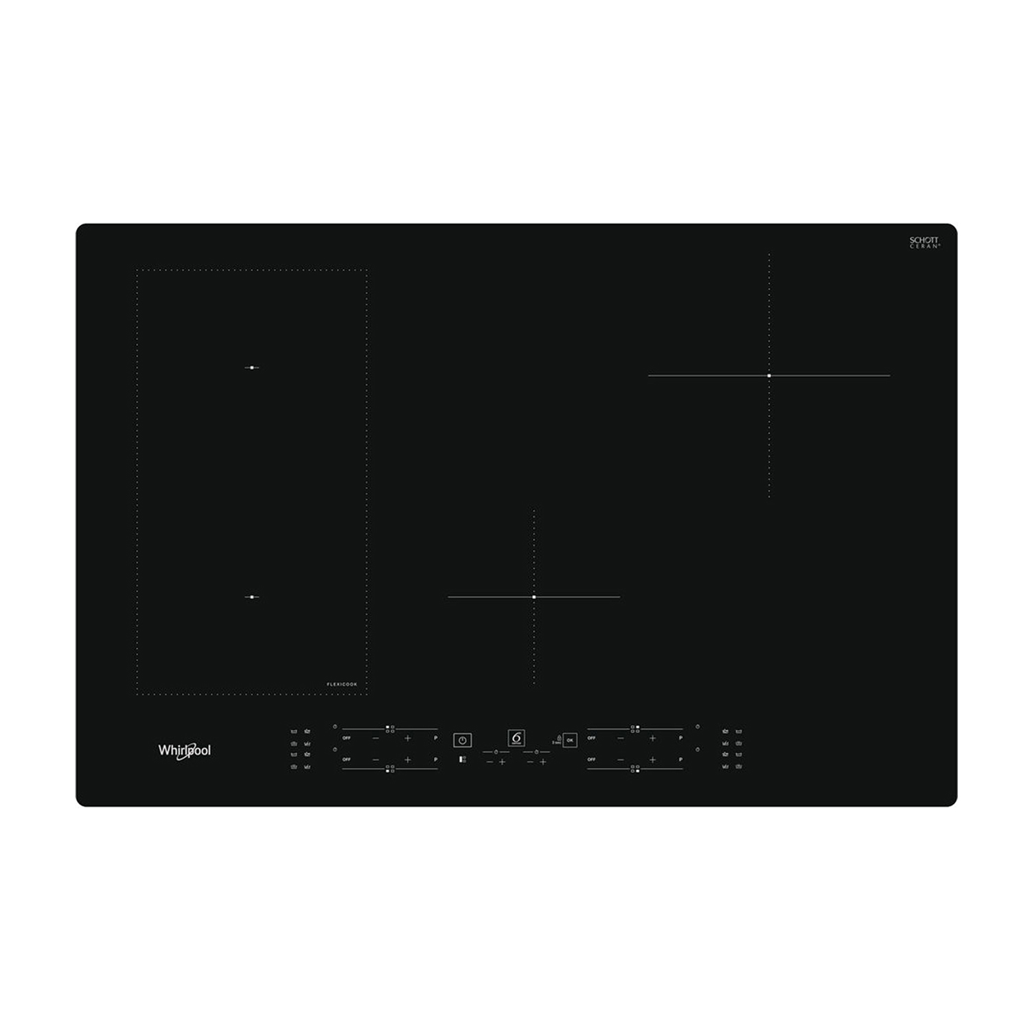 Piano Cottura A Induzione Whirlpool WL B2977 NE, 4 zone cottura, 77 cm x 51