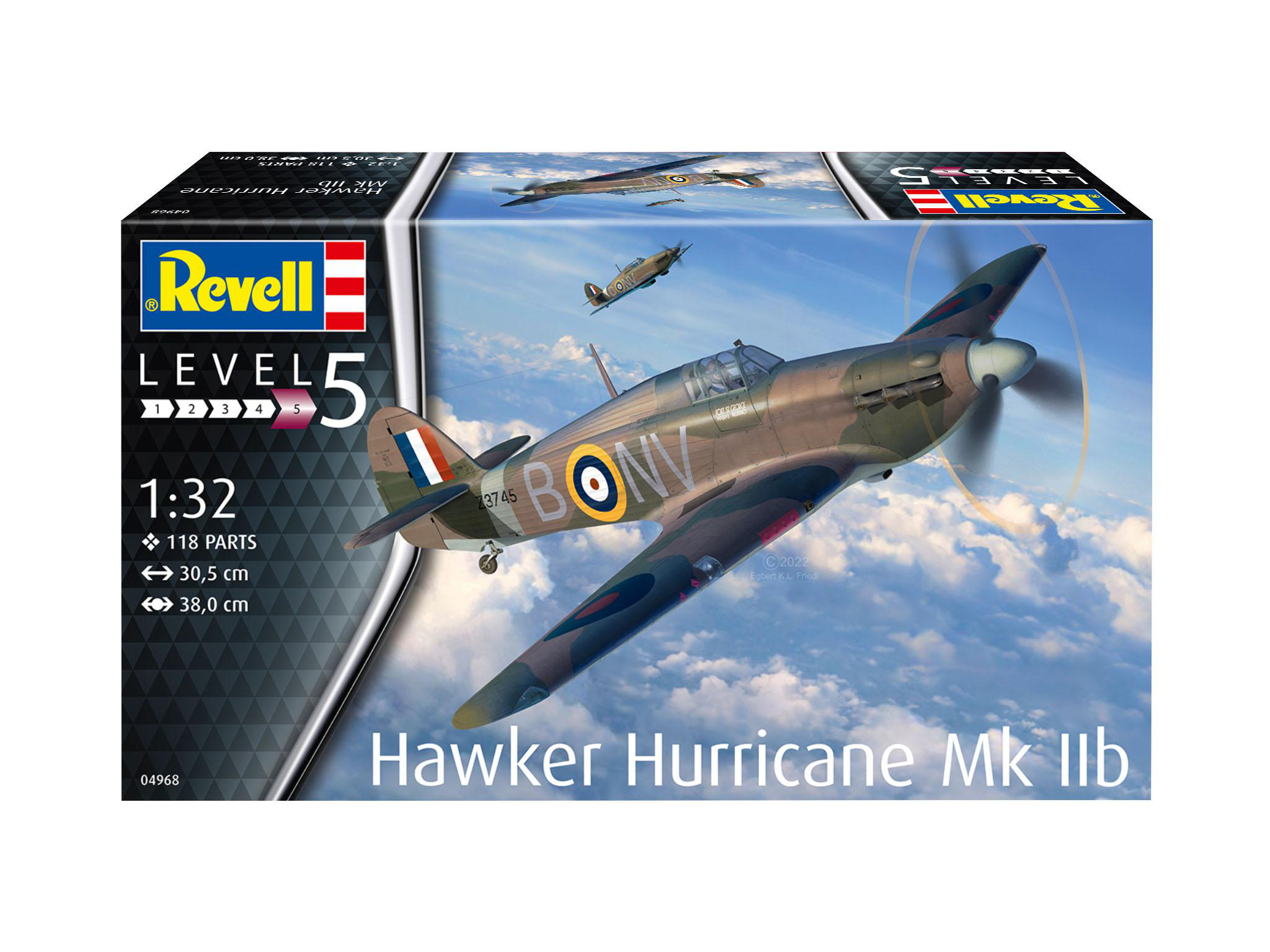 REVELL 04968 Hawker Hurricane Modellbausatz, Mehrfarbig IIb Mk