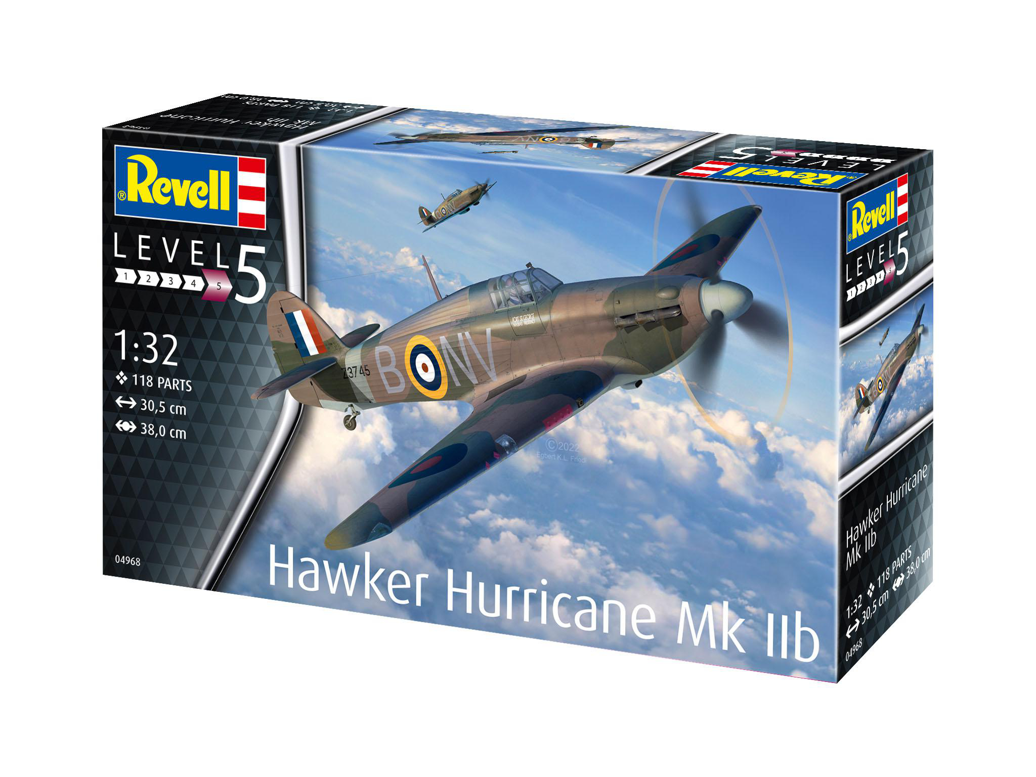 Hawker Mehrfarbig Modellbausatz, 04968 Hurricane REVELL IIb Mk