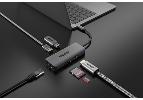 SITECOM 6-in-1 USB-C met LAN Multiport-adapter