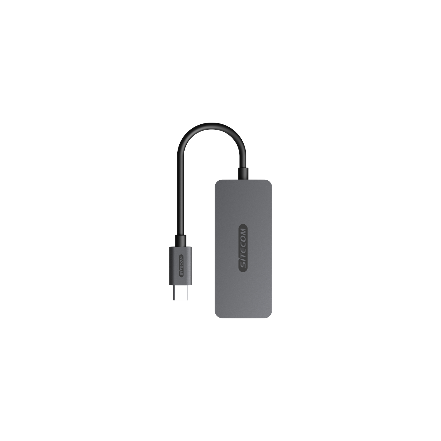 Gray USB-C to USB adapter with a black cable. Sitecom logo is visible on the adapter.