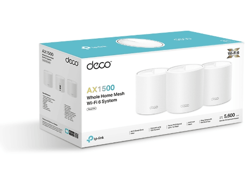 TP-LINK Deco X10 | AX1500 Smart Mesh Wi-Fi 6 (3-Pack) Multiroom
