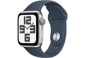 APPLE Watch SE 2023 GPS + Cellular MRGJ3TU/A  40 mm Gümüş Rengi Alüminyum Kasa ve Fırtına Mavisi Spor Kordon - S/M