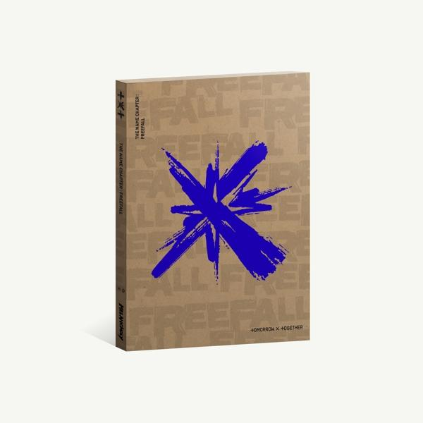 Album borító kék ecsetvonás dizájnnal barna háttéren. A cím +TOMORROW X TOGETHER.