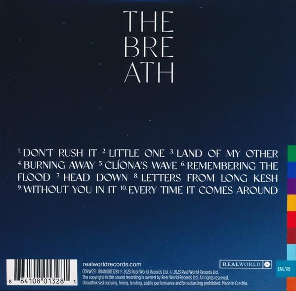 Albumcover mit dem Titel 'THE BREATH' und Titelliste. Enthält das Real World Records Logo.