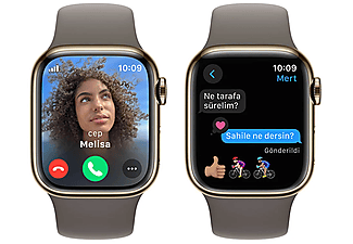 APPLE Watch Series 9 GPS + Cellular MRJ53TU/A  41 mm Altın Rengi Paslanmaz Çelik Kasa ve Kil Rengi Spor Kordon - S/M_7