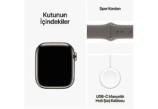 APPLE Watch Series 9 GPS + Cellular MRJ53TU/A  41 mm Altın Rengi Paslanmaz Çelik Kasa ve Kil Rengi Spor Kordon - S/M_8