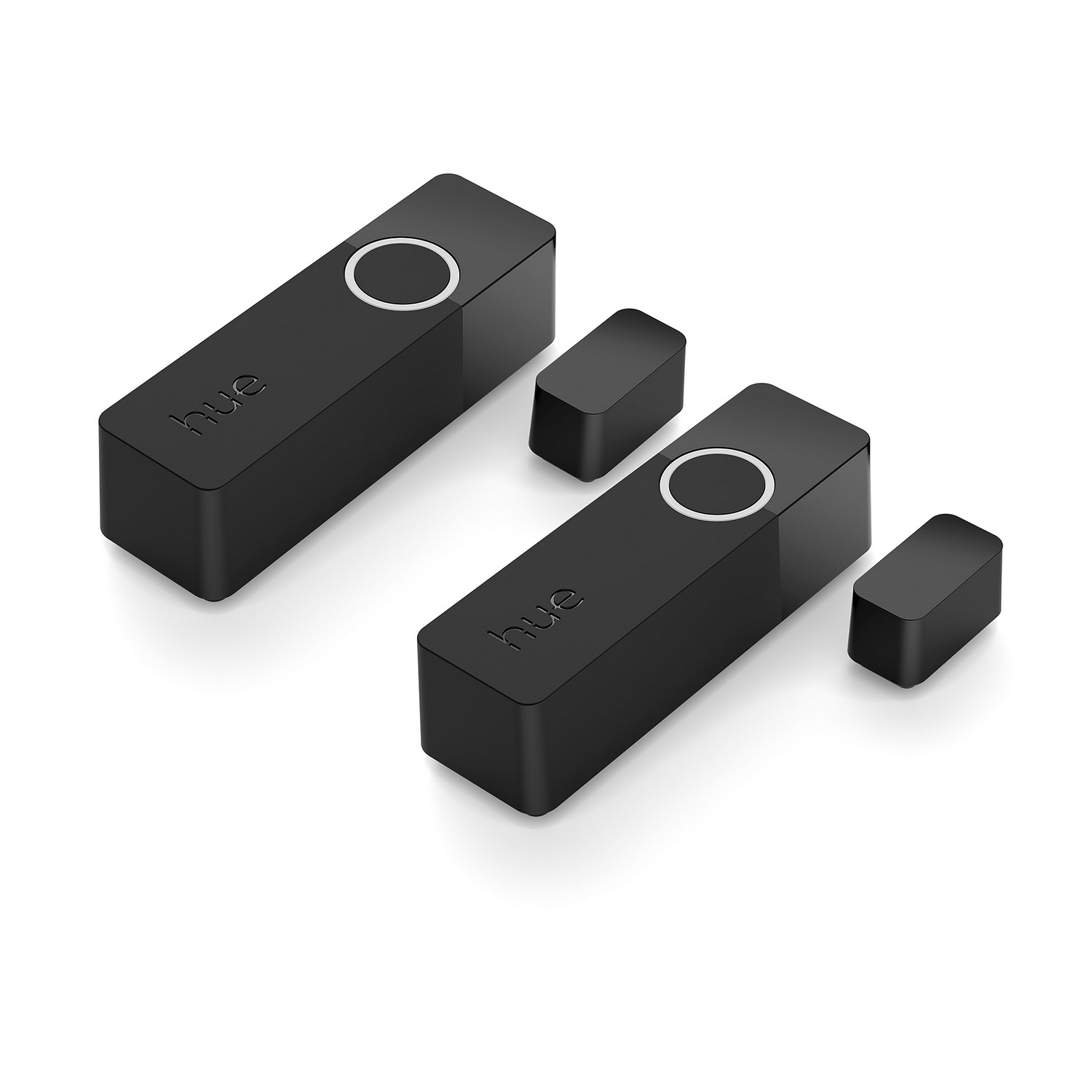Two black Hue smart buttons.