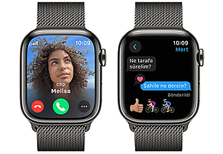 APPLE Watch Series 9 GPS + Cellular MRJA3TU/A  41 mm Grafit Paslanmaz Çelik Kasa ve Grafit Milano Loop_5