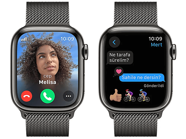 APPLE Watch Series 9 GPS + Cellular MRJA3TU/A  41 mm Grafit Paslanmaz Çelik Kasa ve Grafit Milano Loop_5