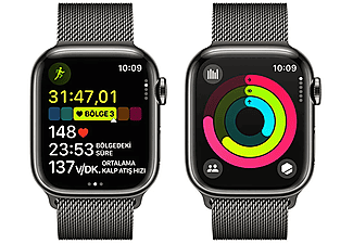 APPLE Watch Series 9 GPS + Cellular MRJA3TU/A  41 mm Grafit Paslanmaz Çelik Kasa ve Grafit Milano Loop_9