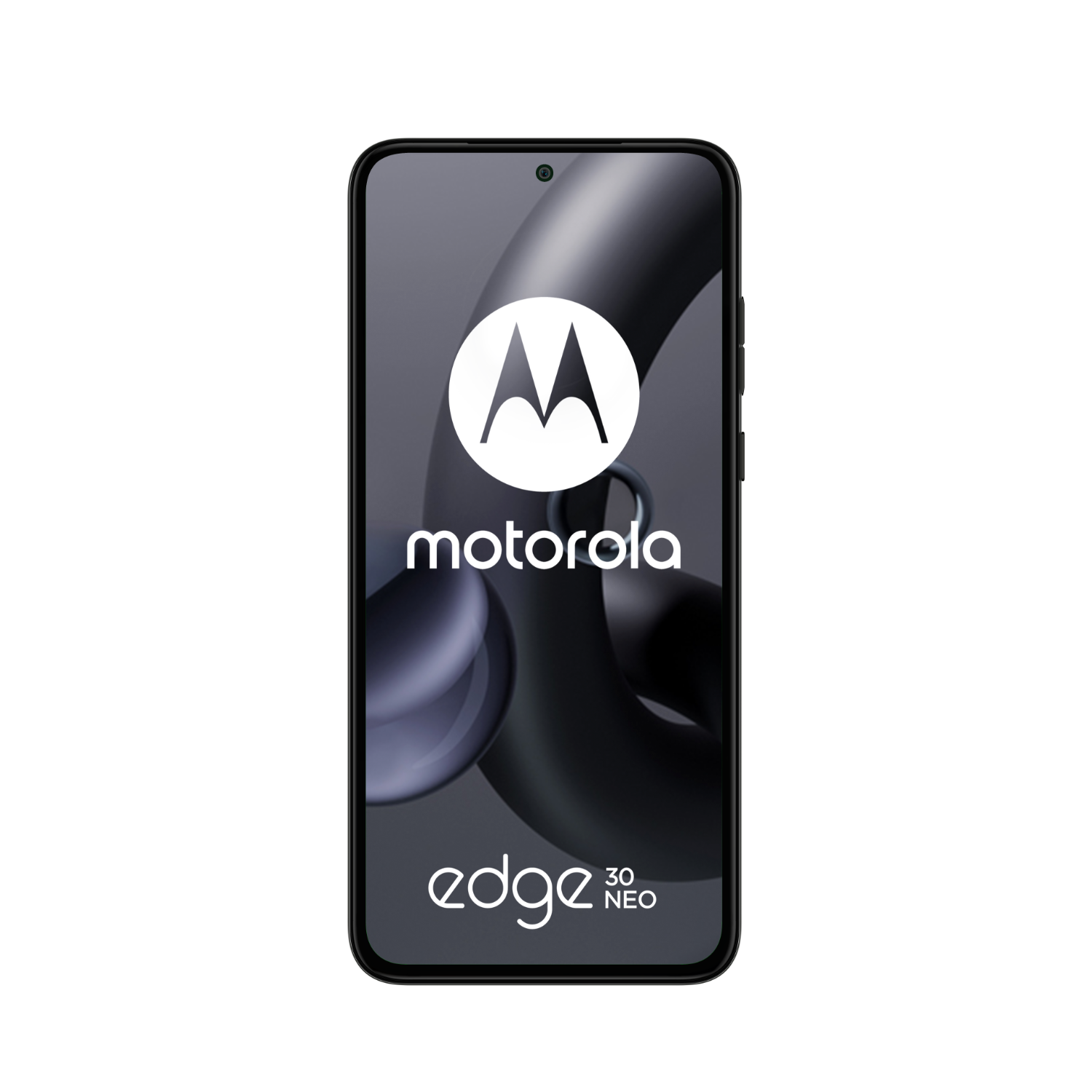 Motorola Edge 30 Neo smartphone. Het heeft een gebogen scherm en het Motorola-logo is zichtbaar.