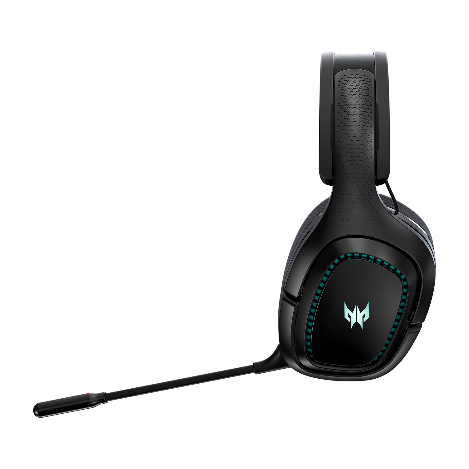 Cuffie da gioco Predator nere con microfono. Isolato su sfondo bianco.