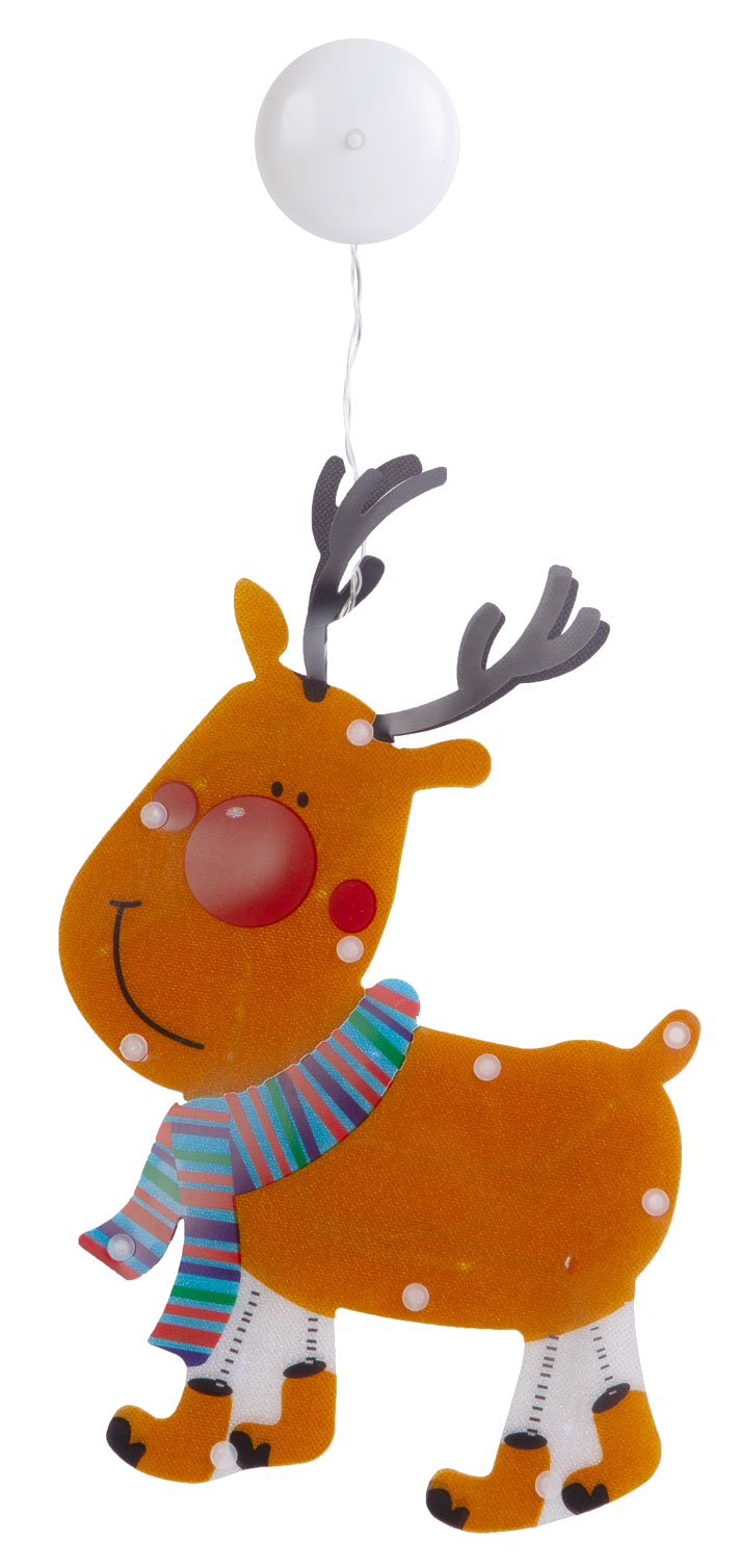 FAMILY CHRISTMAS LED-es PVC ablakdekor, rénszarvas, 28 x 17 cm, hidegfehér, 3 AAA (56530C)