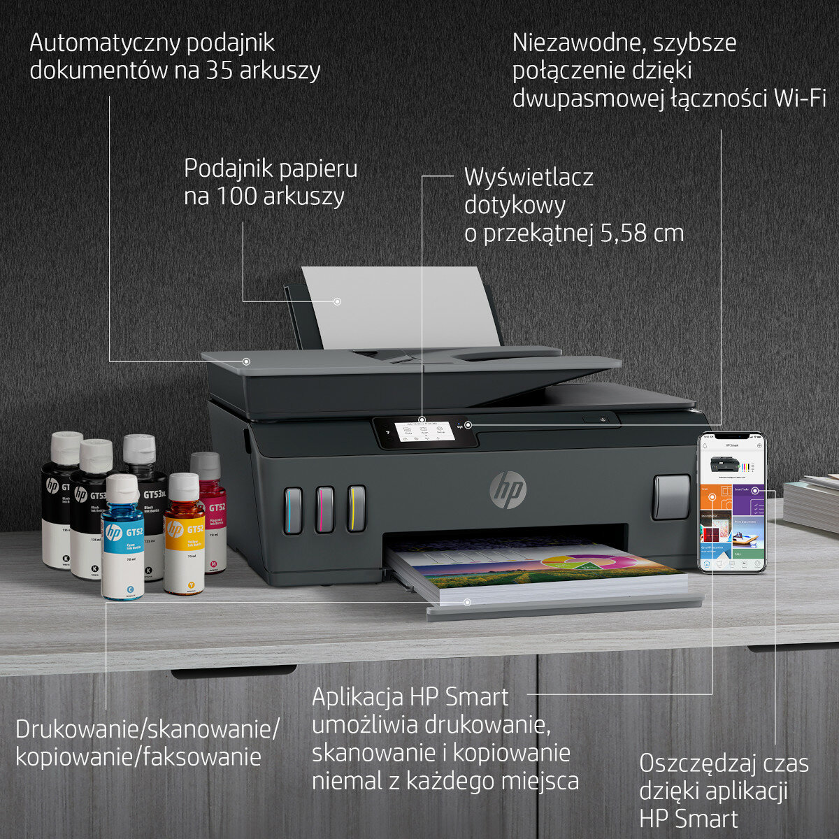 Urządzenie wielofunkcyjne HP Smart Tank 615 Kolor ADF Wi-Fi Bluetooth