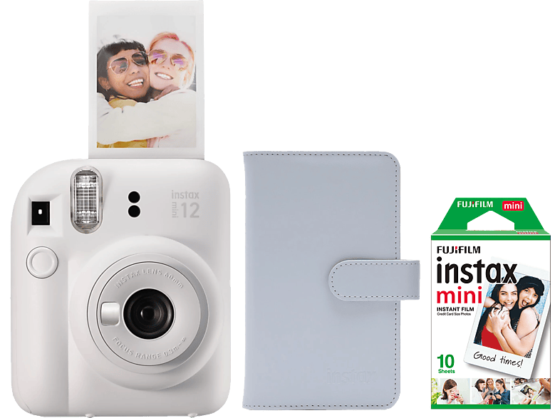 FUJIFILM INSTAX MINI 12 Clay white fényképezőgép csomag (Kamera+Film 2X10 Kép+Album)