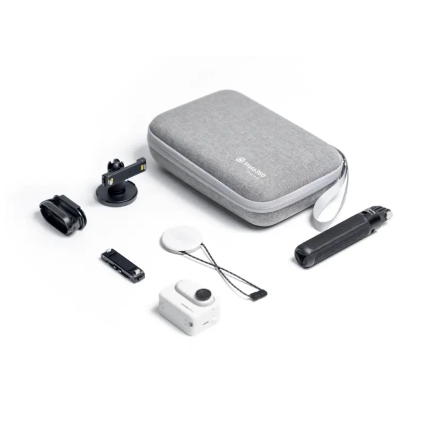 A collection of camera accessories in a case.