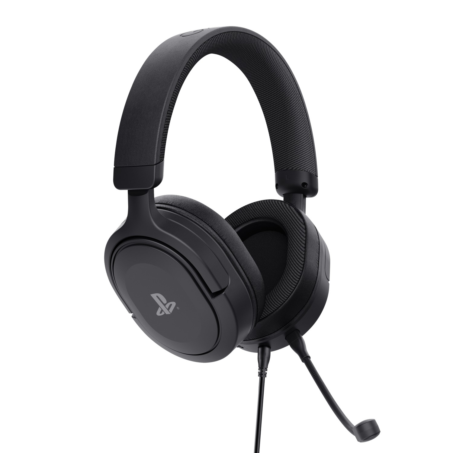 Black Playstation gaming headset with a microphone.