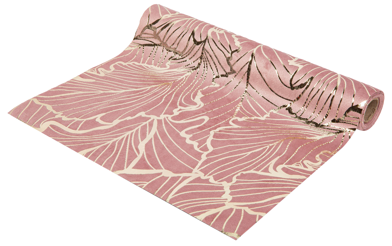 FAMILY CHRISTMAS Karácsonyi asztalterítő futó, 180 x 28 cm, rózsaszín / arany (58201A)