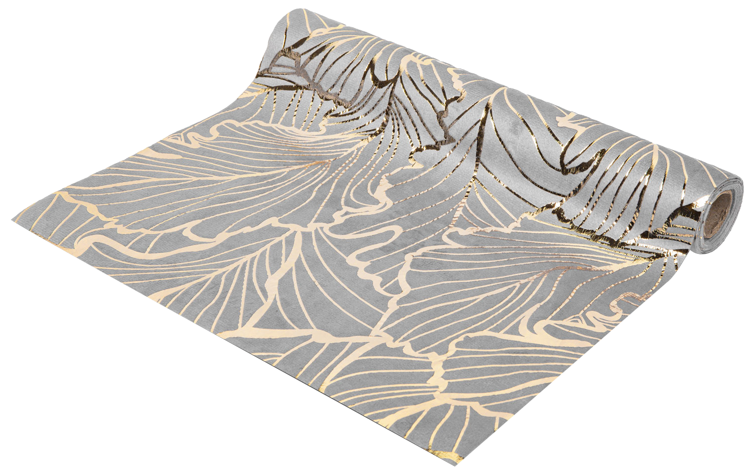 FAMILY CHRISTMAS Karácsonyi asztalterítő futó, 180 x 28 cm, szürke / arany (58201B)