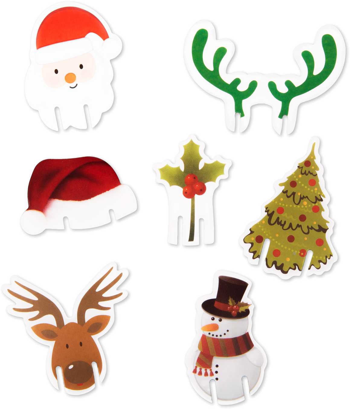 FAMILY CHRISTMAS Karácsonyi pohárjelölő dekoráció, 8 féle, 16 db / csomag (58536)