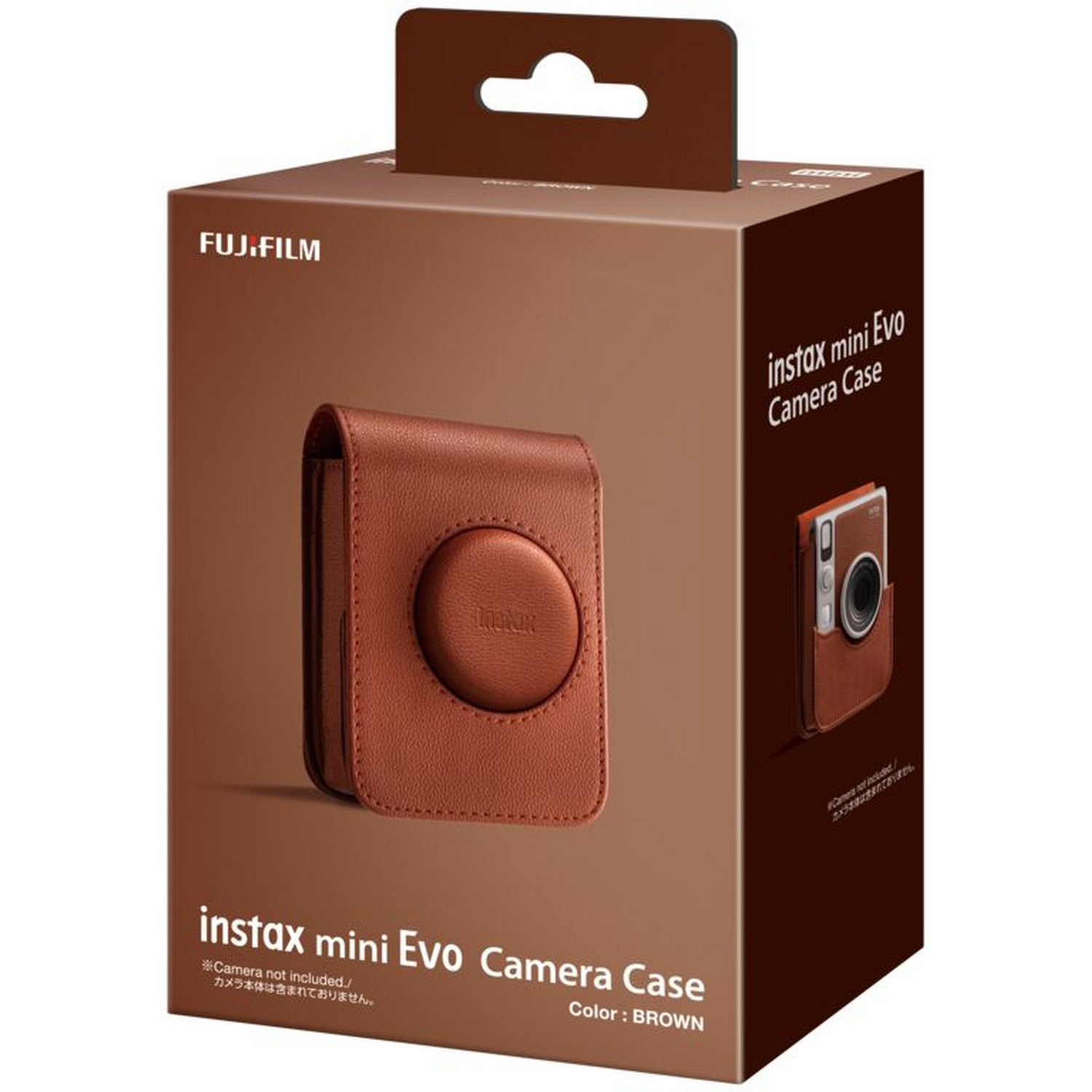 Brown instax mini Evo camera case. The camera is not included.