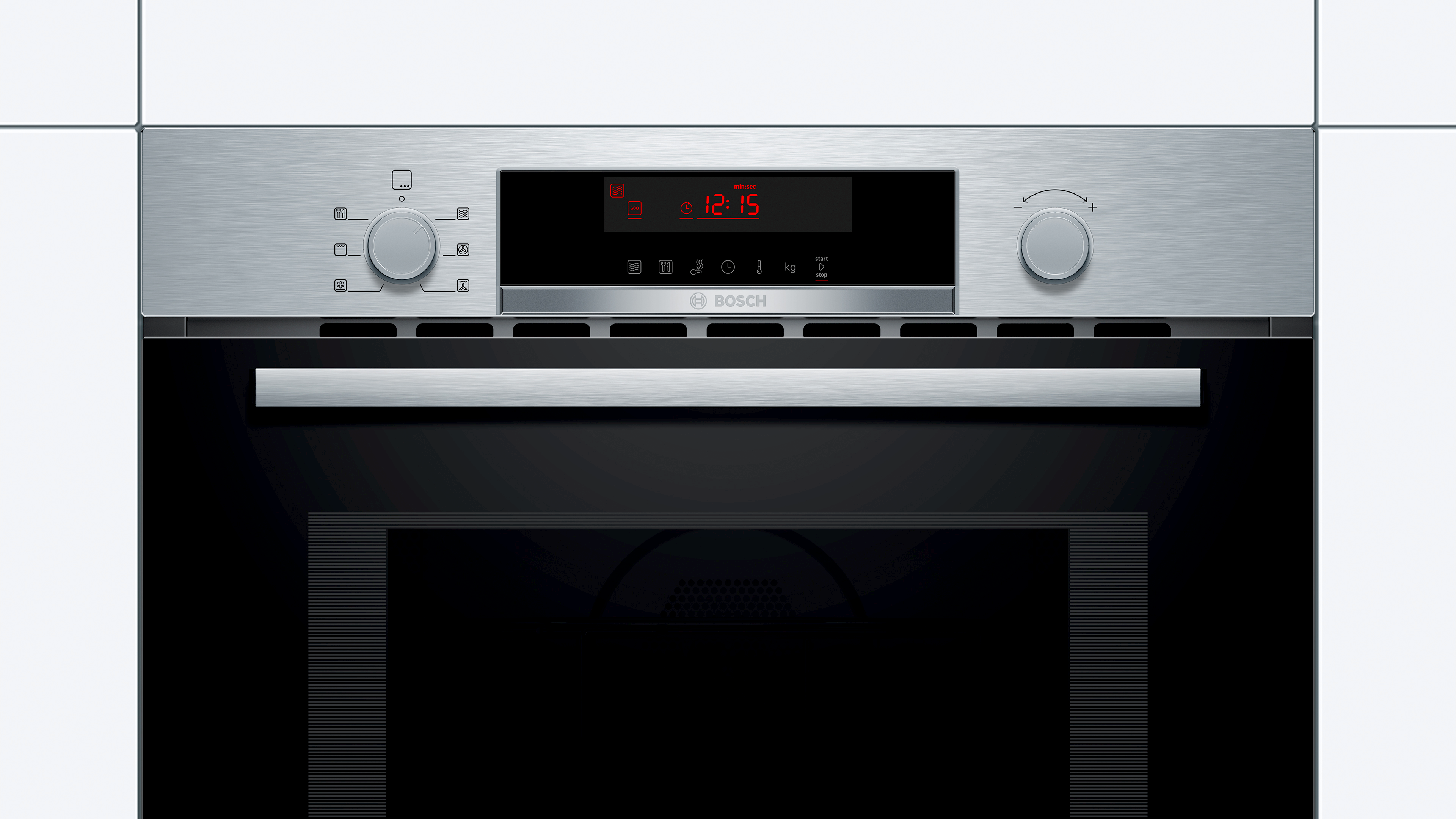 RVS oven met digitaal display.