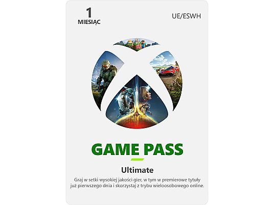 E-KOD Kod aktywacyjny MICROSOFT Xbox Game Pass Ultimate 1 miesiąc