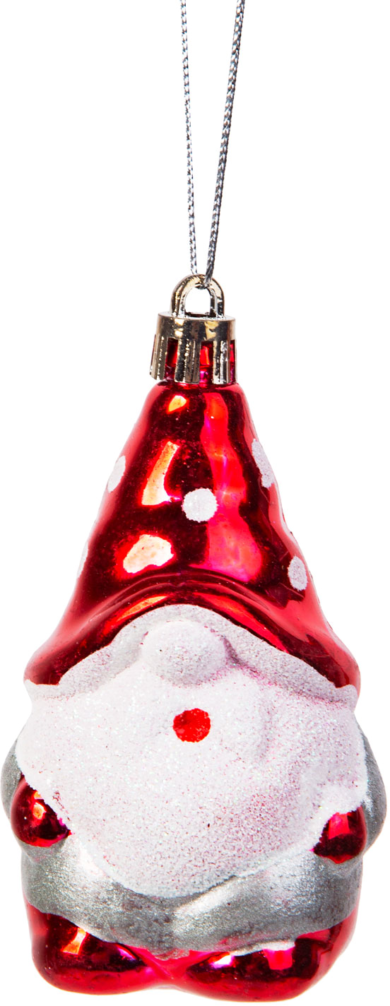 FAMILY CHRISTMAS Karácsonyfa dísz, mikulás, glitteres, 85 x 50 mm (58551)